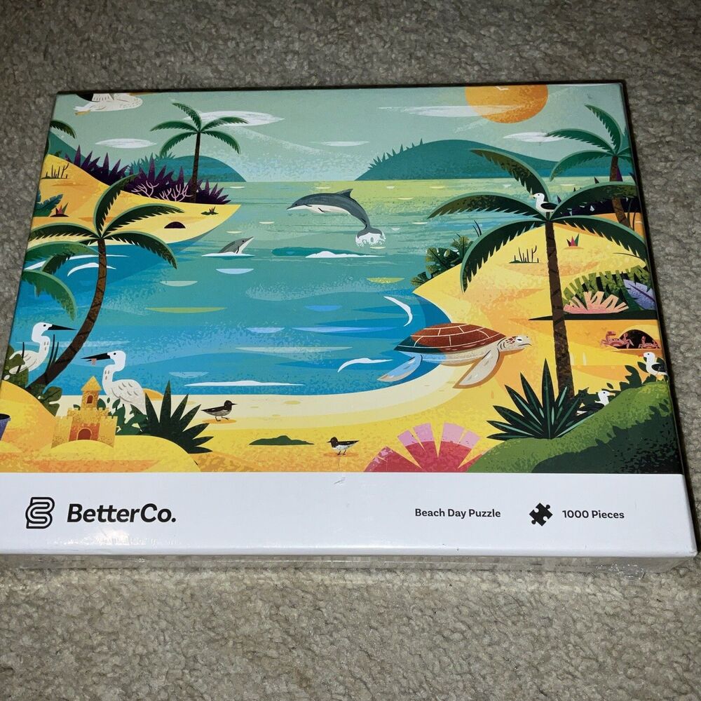 Beach Day Puzzle 1000 Pieces Jigsaw Puzzles 27.5" x 20" Better Co. Sealed. NEW